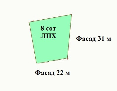 Угловой участок 8 сот ЛПХ (ИЖС) в п. Веселовка