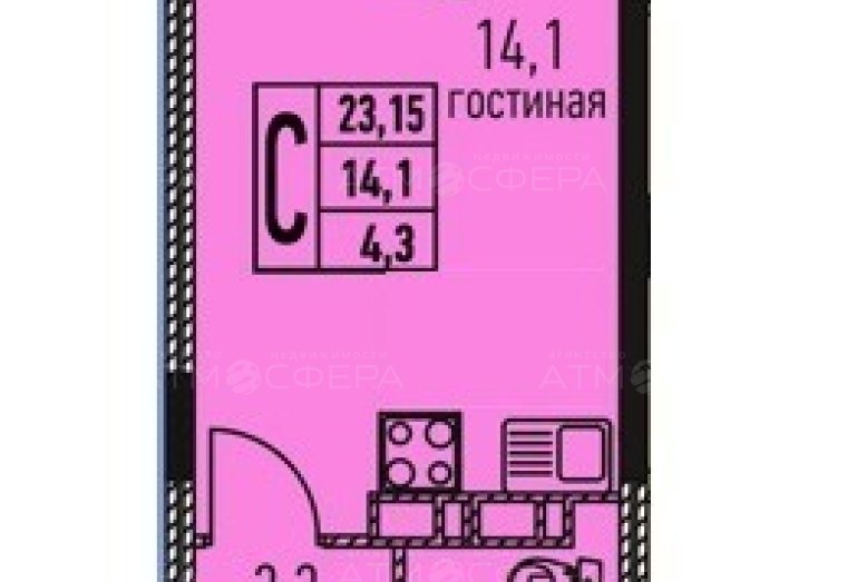 Продается студия в ЖК Бельведер