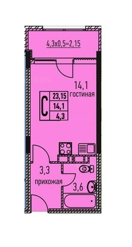 Продается студия в ЖК Бельведер